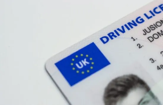 Close-up of a driving license.