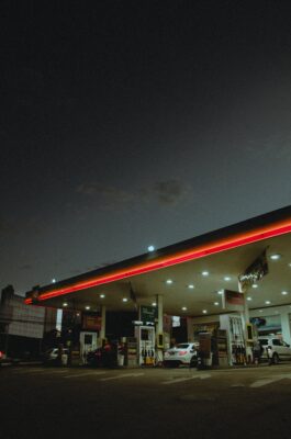 Gas station at dusk