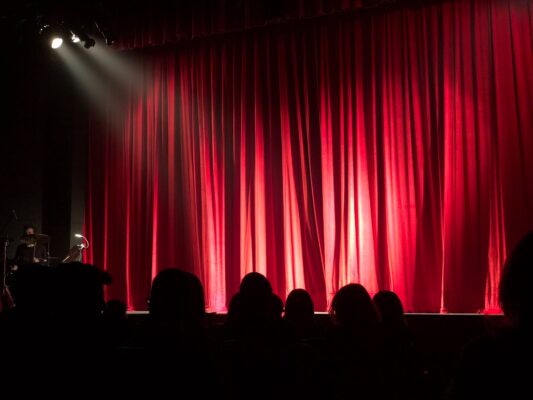 Red Curtain on Stage