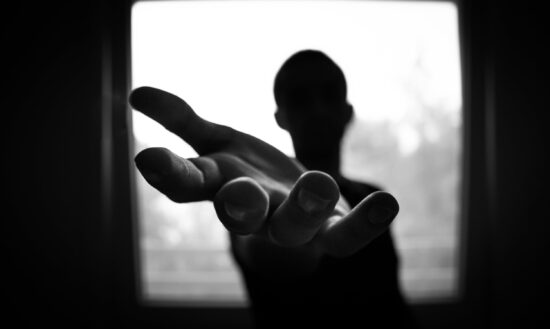 silhouette of a man's hand